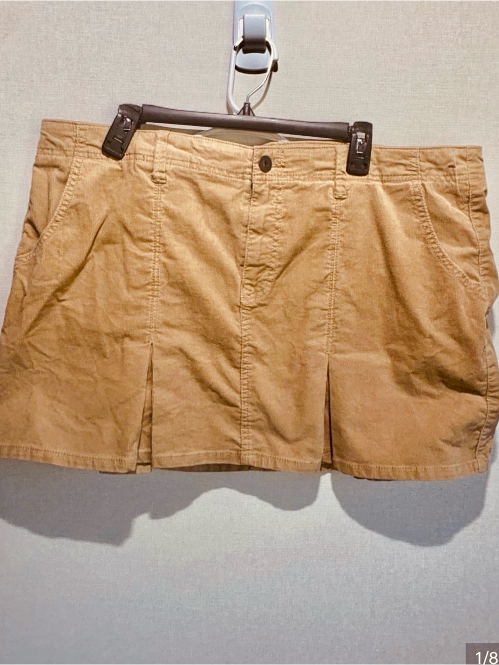 Casual Khaki Pleated Mini Skirt